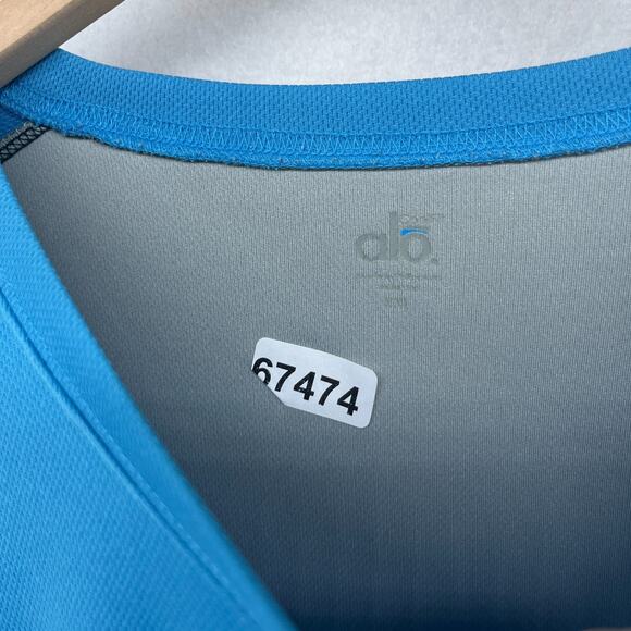 ALO Shirt Mens 2XL Cool Fit Performance Short Sleeve Colorblock Jersey Blue - Picture 15 of 15